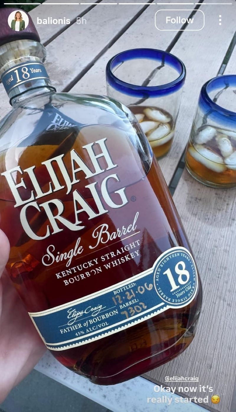 Whiskey ( via Amanda Balionis' Instagram story)